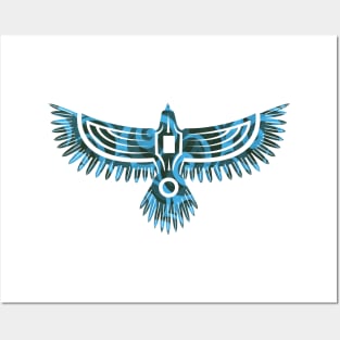 ✪ Eagle / Abstract blue pattern style / Tattoo ✪ Posters and Art